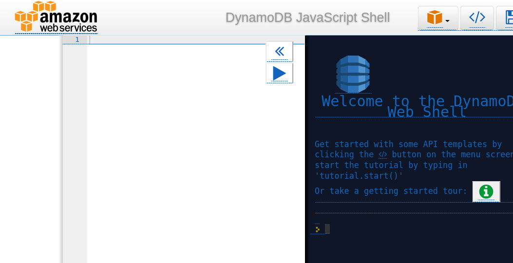 DynamoDB web client screenshot